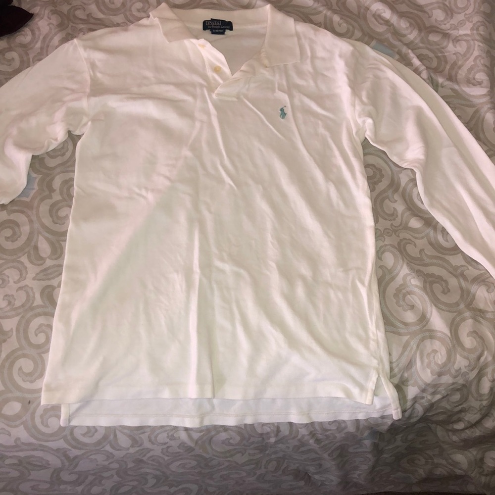 Ralph Lauren White Collard Long Sleeve